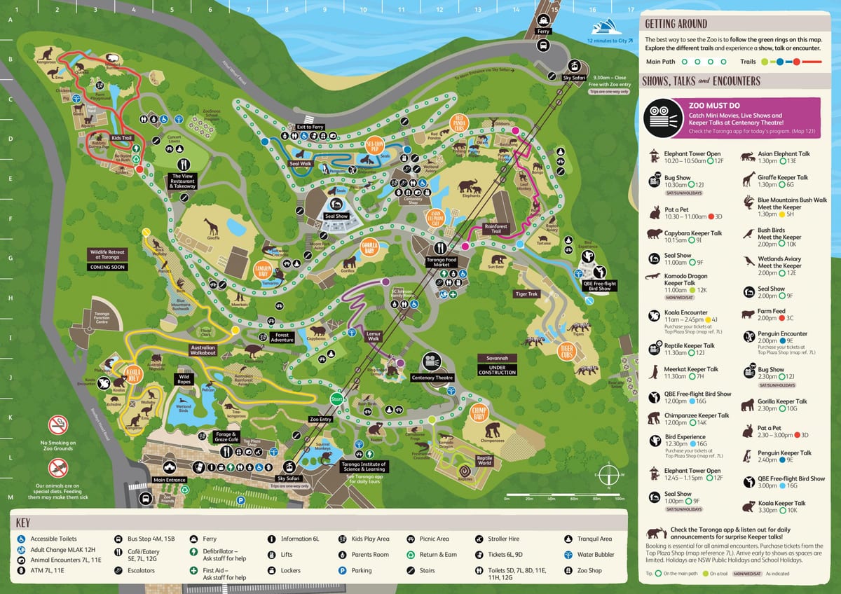 シドニー動物園の地図