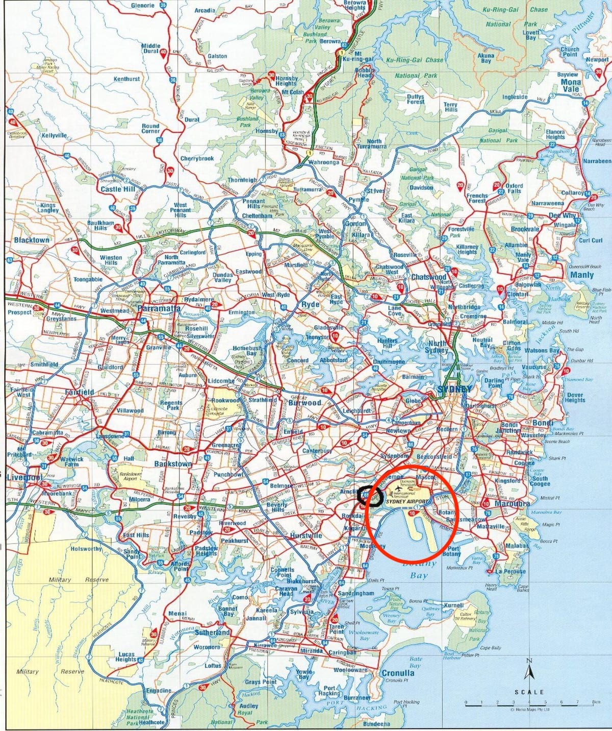 シドニーの空港マップ